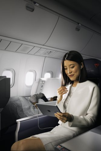 Delta ONE (Business Class) onboard the Boeing 767-300ER. Source: Delta
