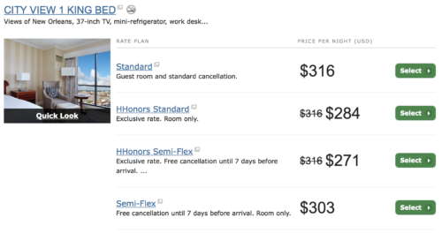 You can book the same Standard Rate that Hilton offers on Southwest's portal