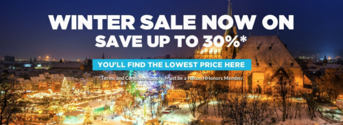 Hilton is running a Winter Sale, with up to 30% room rates in Europe, Middle East, and Africa through the end of 2017.