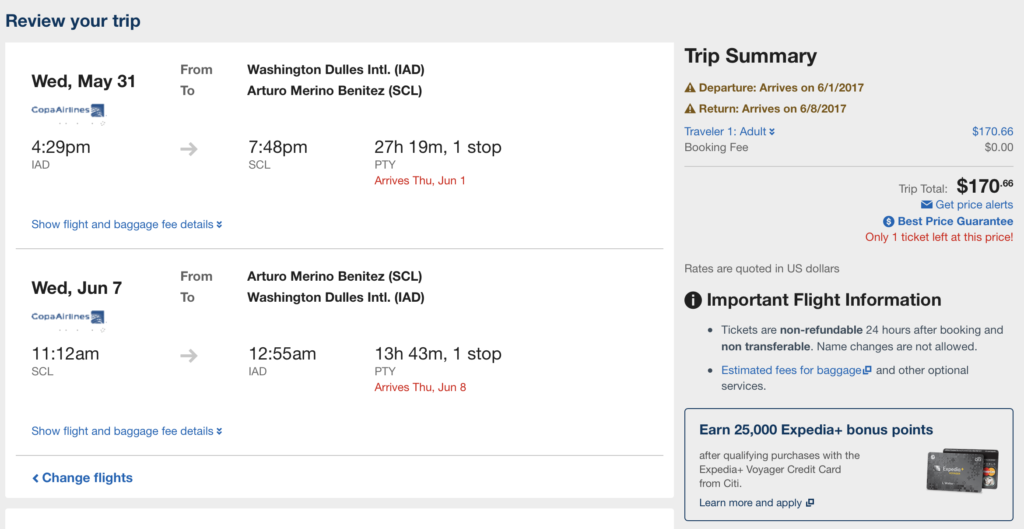Fly from Washington Dulles (IAD) to Satiago (SCL) for $170 round-trip!