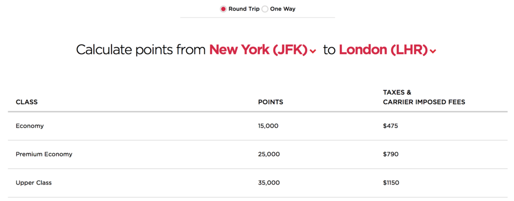 Redeem 35,000 Virgin America points for a roundtrip ticket between New York and London!