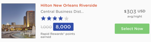You can earn the same number of Southwest Rapid Rewards points when you book at Rocket Miles for many of the properties 