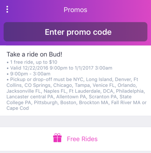 Get up to $10 off a Lyft ride in selected city!