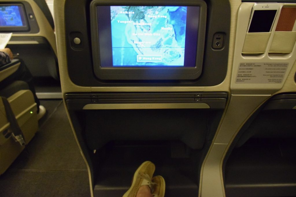 Cathay Pacific Regional Business Class In-Flight Entertainment Screen