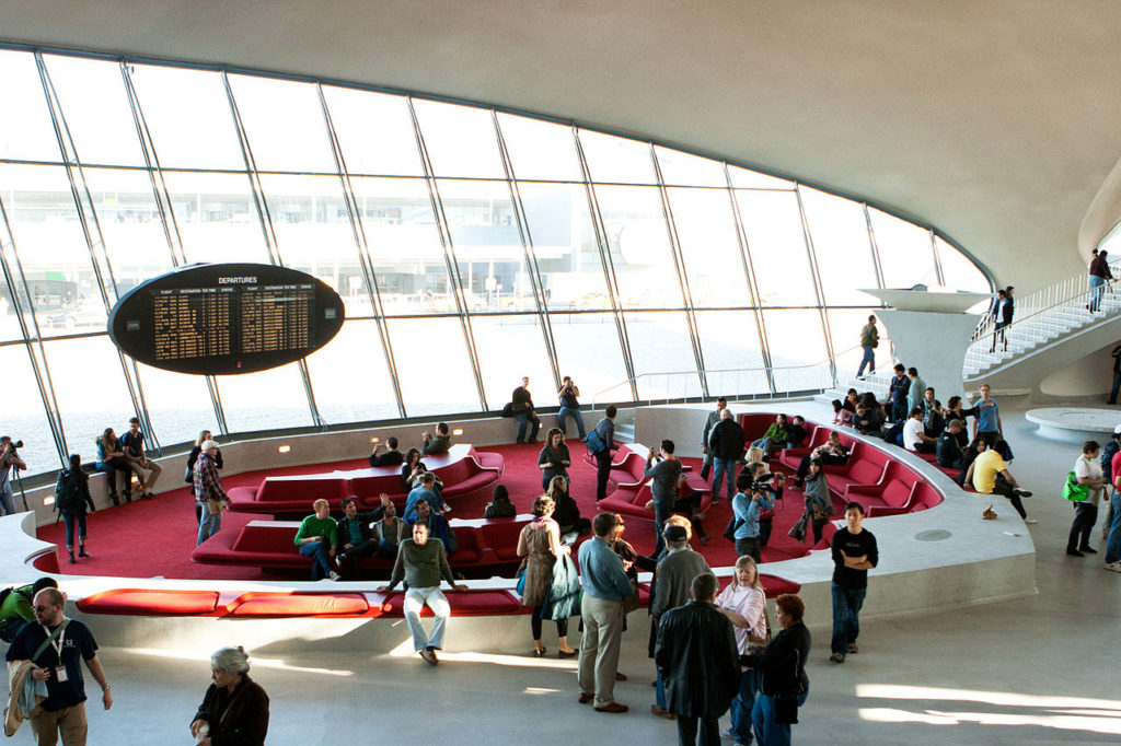Interior of the TWA Terminal at JFK, circa 2011. Photo by Brett Weinstein, used with permission.