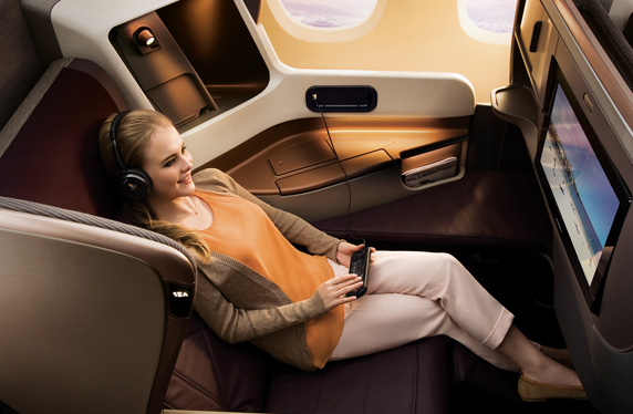 Singapore Airlines' New Business Class onbaord the A350. Source: Singapore Airlines