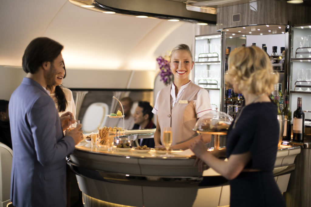 Emirates A380 Onboard Bar Refresh. Source: Emirates