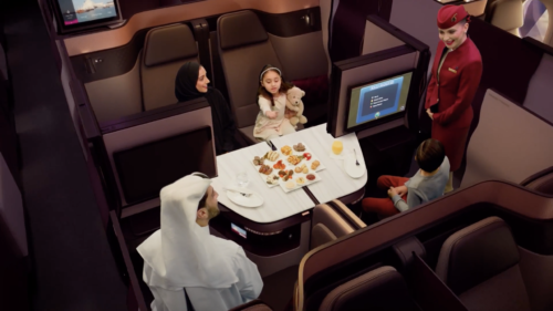 Arguably best business class in the world – the Qatar QSuites can be booked as part of a Qantas RTW ticket