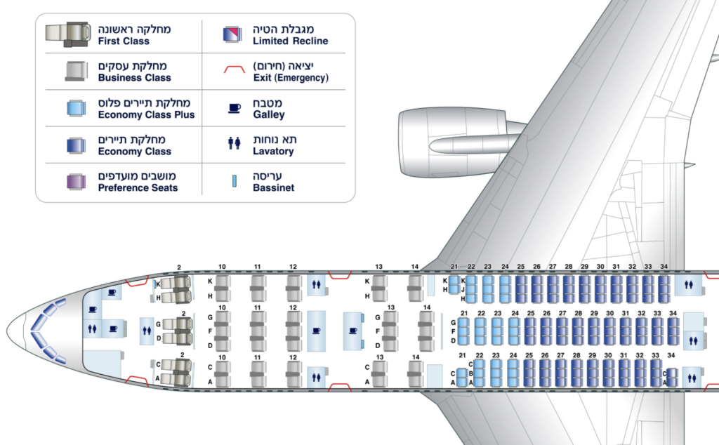 El Al's 777-200 Seat Map. Source: El Al