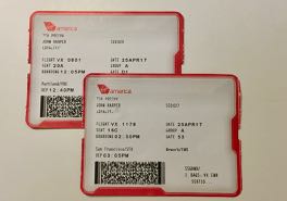 VA's boarding passes are actually the right size. 