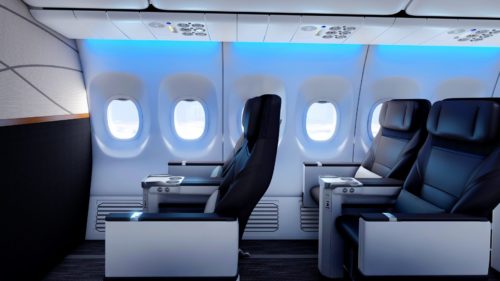 Alaska's new first class seats will be somewhere between Virgin's plush recliners and Alaska's current squeeze.