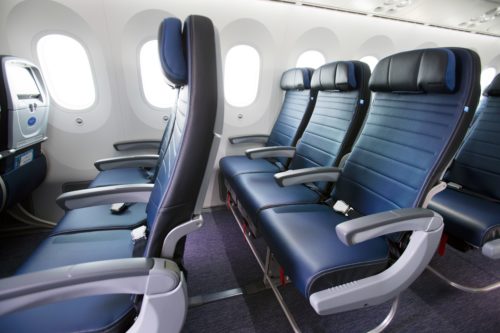 United Airlines Economy Class Dreamliner 787