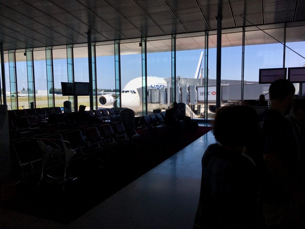 a plane in a terminal
