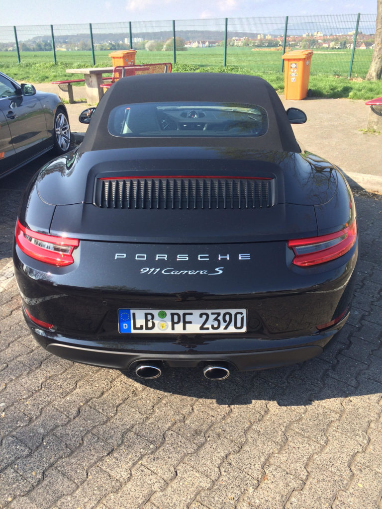the back of a black sports car