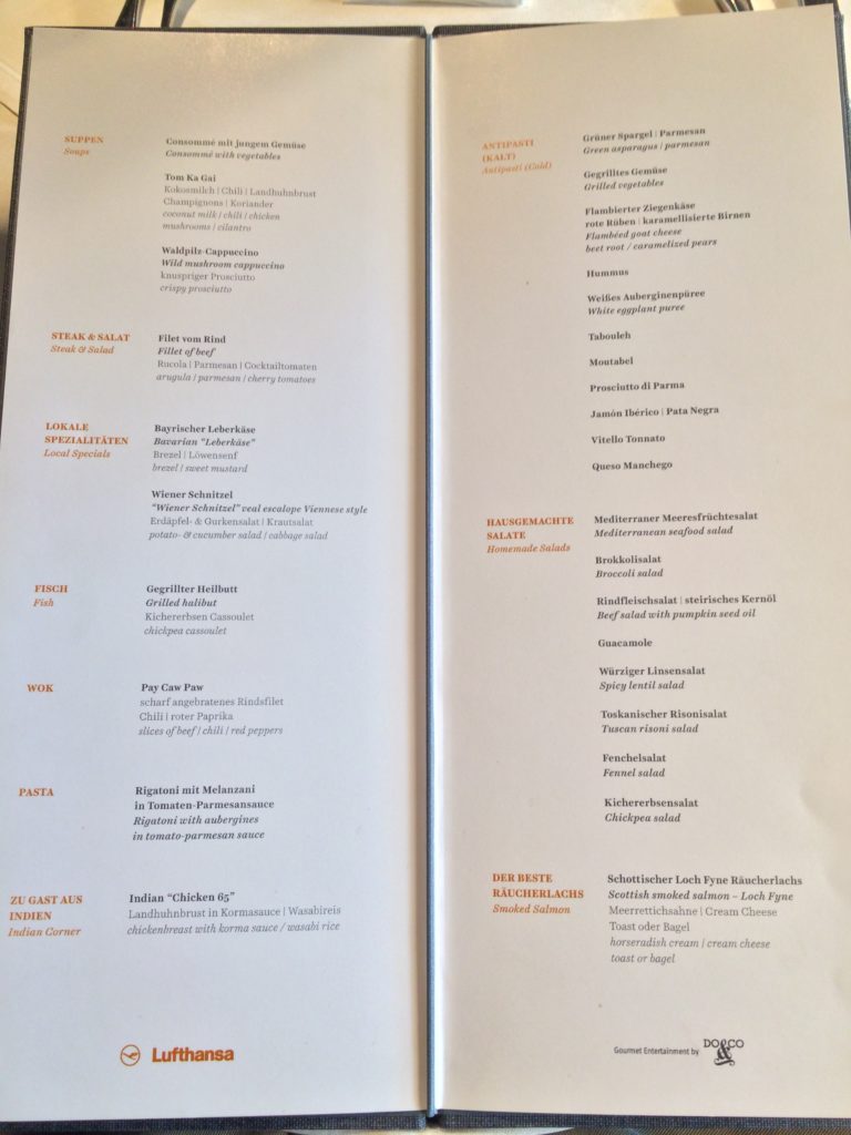 a menu with text on it