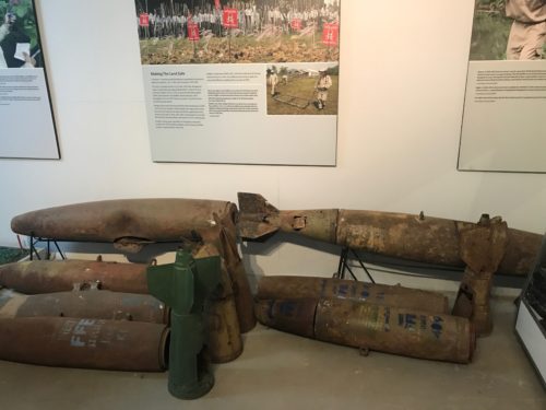 a group of bombs on a wall