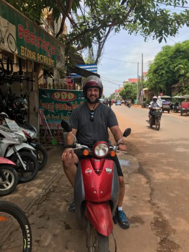 a man on a scooter