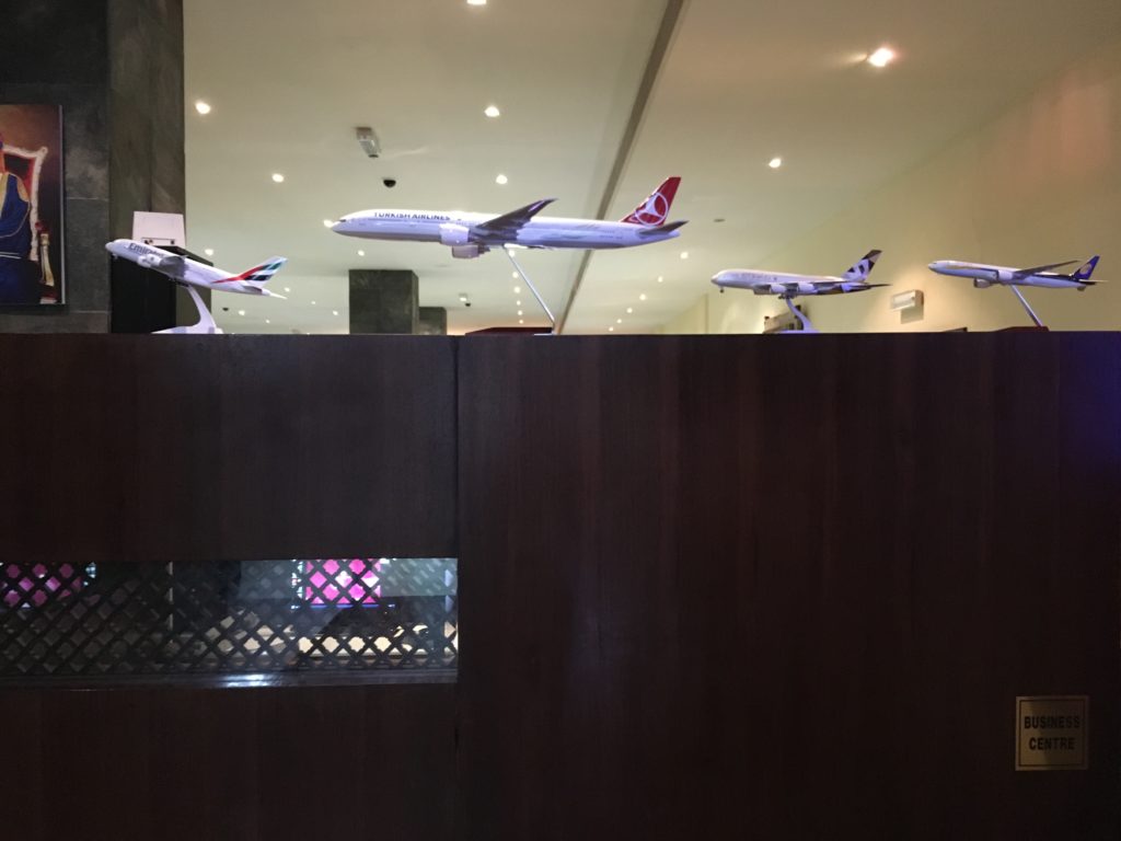 model airplanes on a shelf
