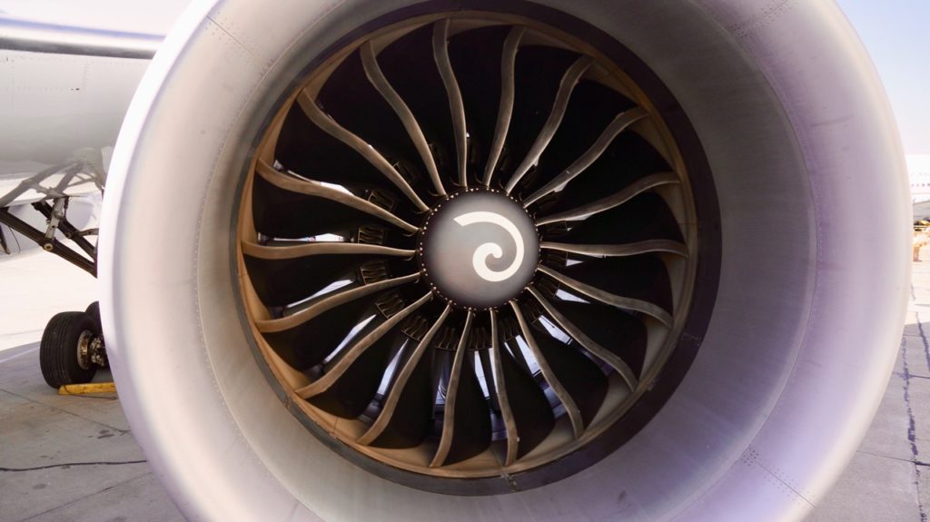 a close up of a jet engine