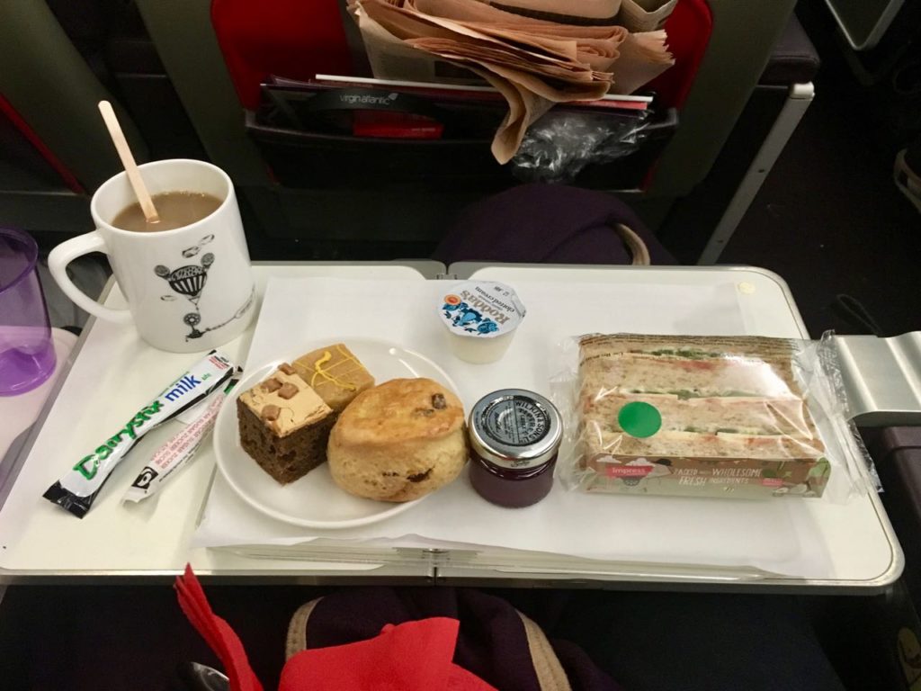 Virgin Atlantic Premium Economy afternoon tea service