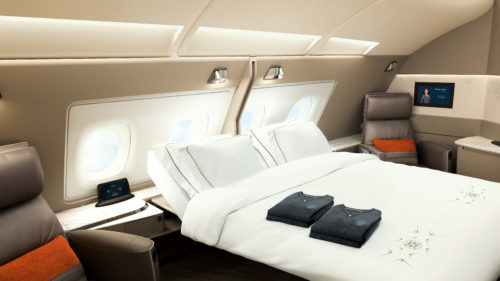 The new Suites Class can be converted into a double bedroom. Source: Singapore Airlines