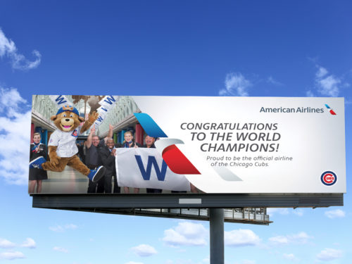 a billboard with a cartoon character
