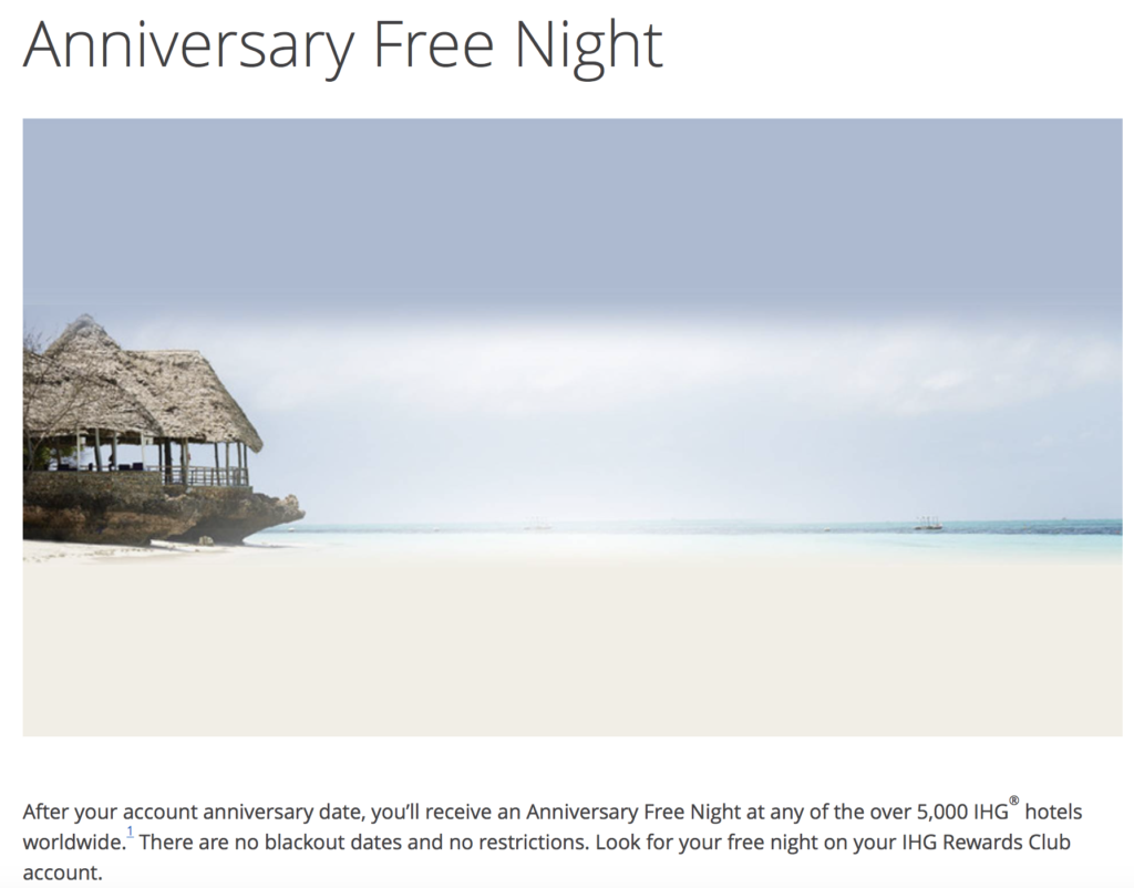 Interestingly, Chase's website is still advertising that the anniversary free night can be used at any IHG property.