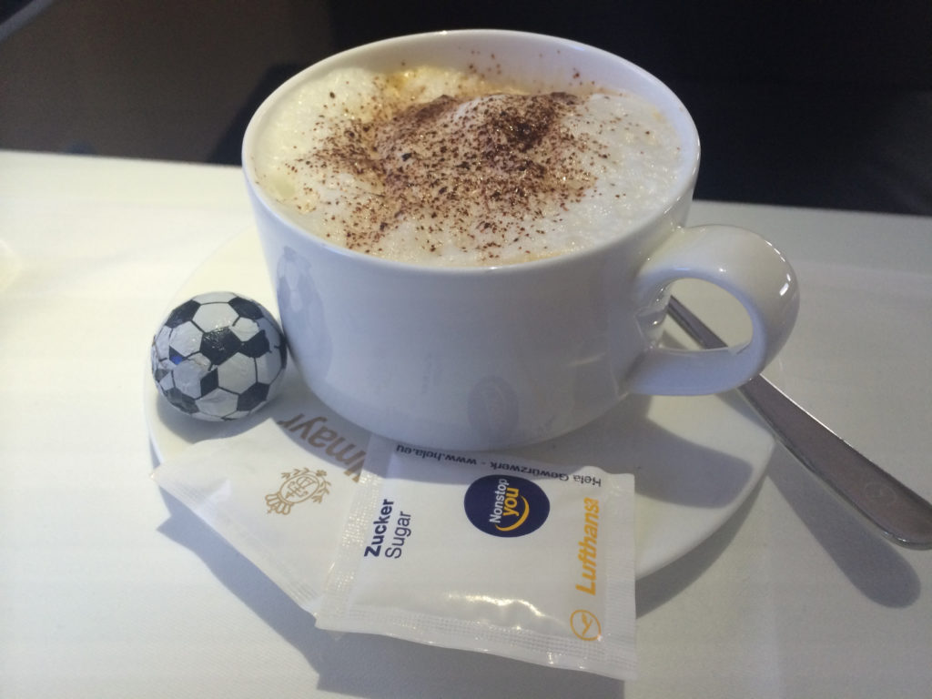 Soccer themed chocolate on the World Cup 2014 flight in Lufthansa First Class. Photo by the author.