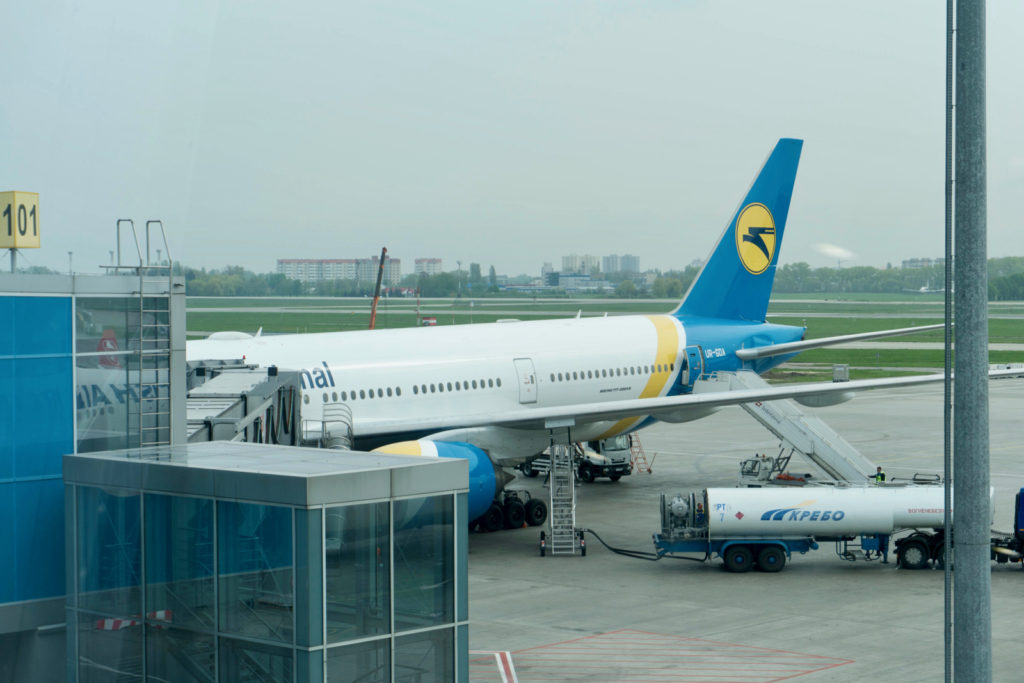 Ukraine International Airlines' Boeing 777-200ER. Photo by the author.