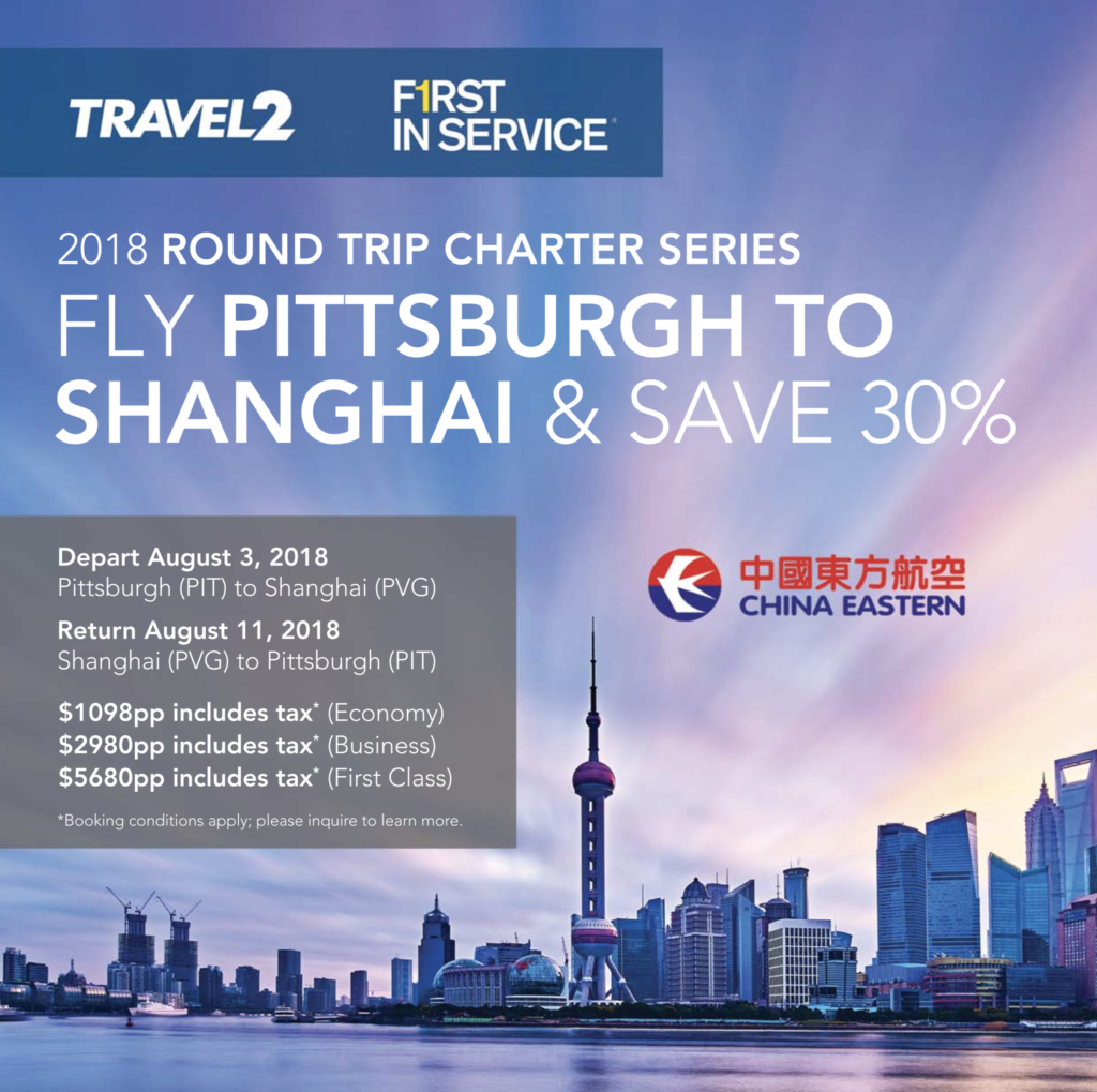 China Eastern is offering reasonable fares on the nonstop flight between Pittsburgh and Shanghai. 