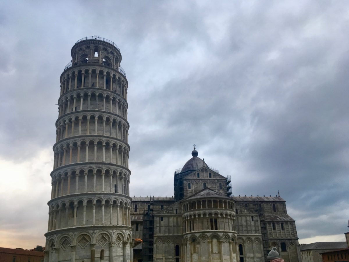 a leaning tower of pisa with Leaning Tower of Pisa in the background