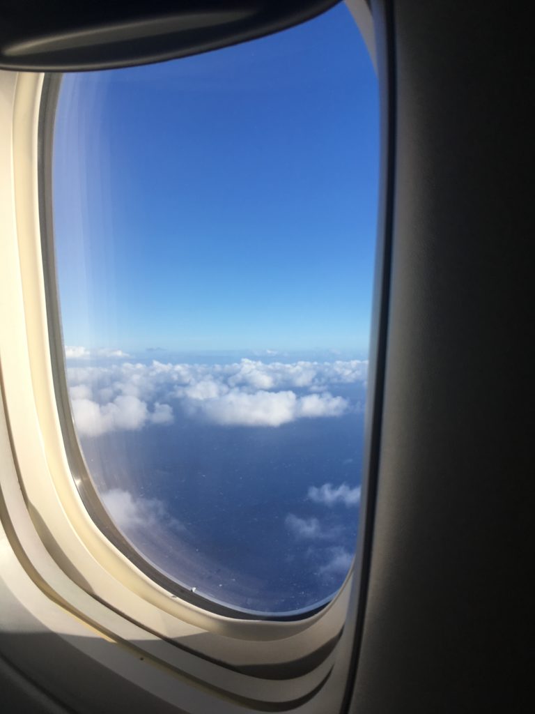 Delta One lie-flat seats business class Boeing 767-400ER to Honolulu, Hawaii.