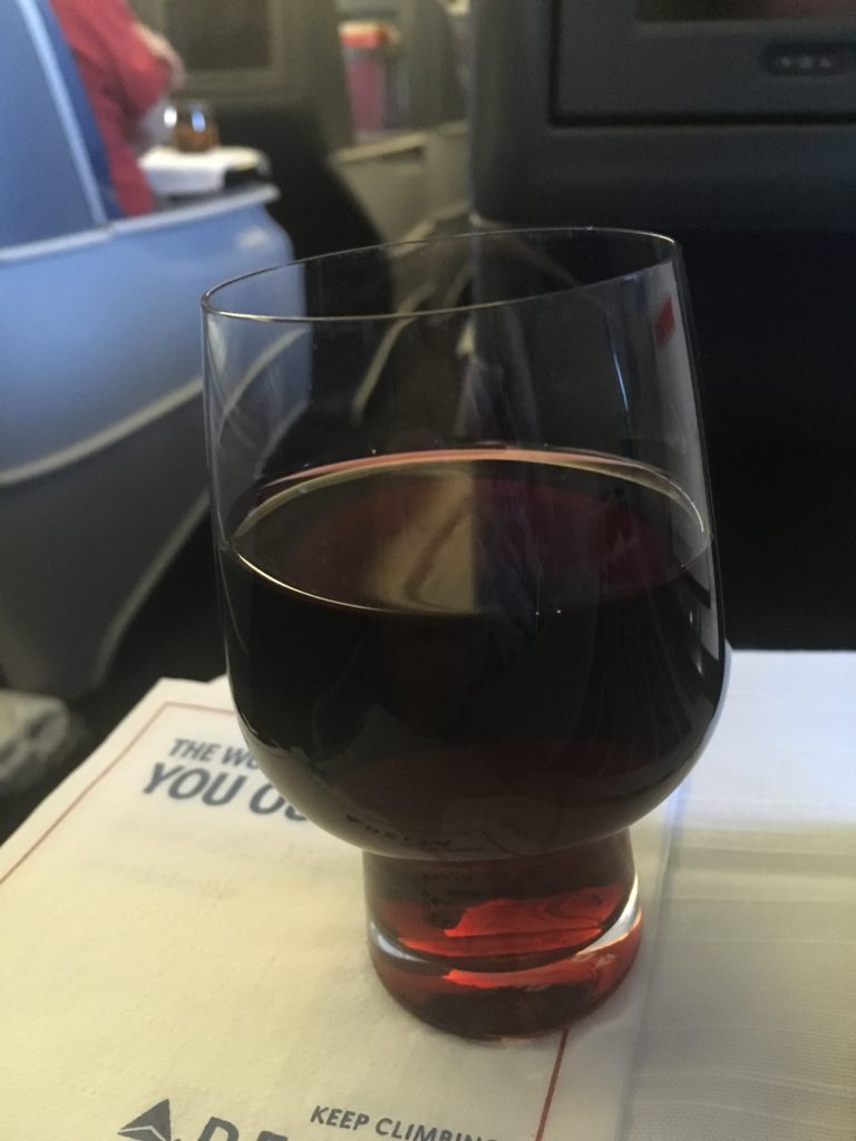 Delta One wine service Hawaii flights business class