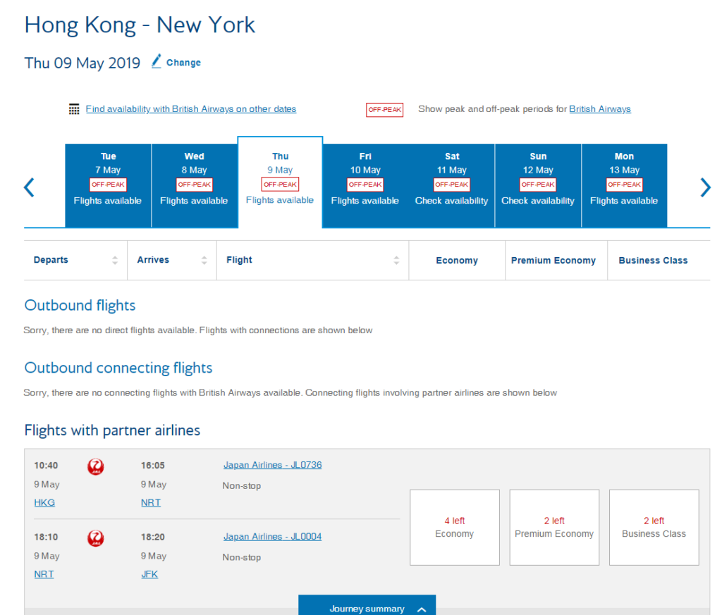 Cathay Pacific Points and Miles Partner Awards Currently Unavailable
