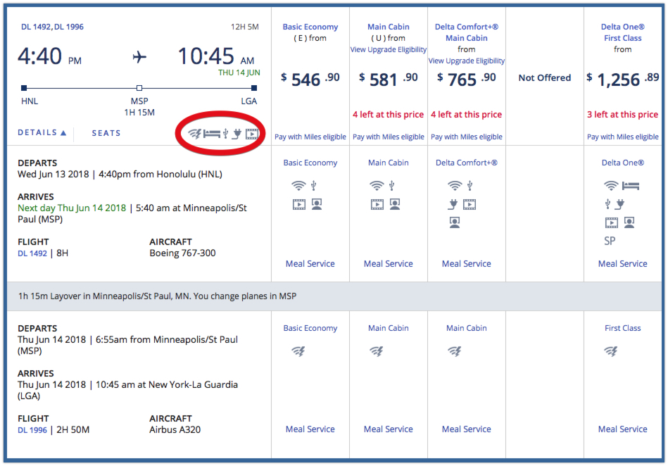Booking Delta's lie-flat service from Honolulu to Atlanta.
