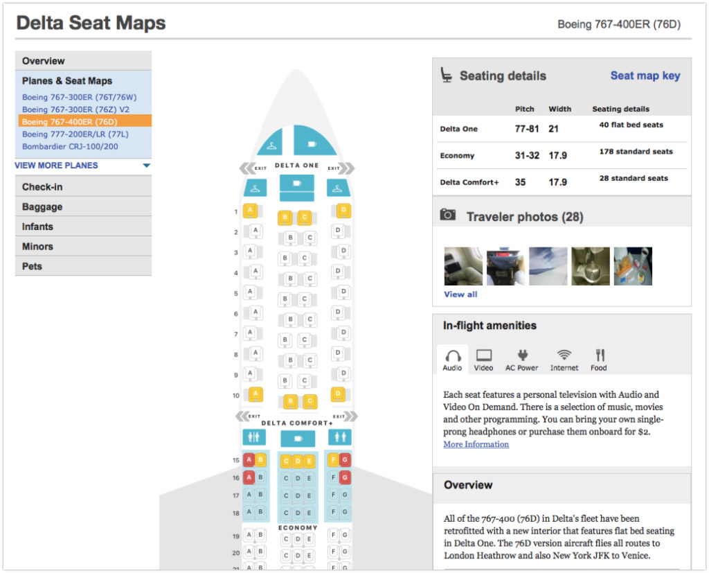 Boeing 767 400er Seating Chart Delta