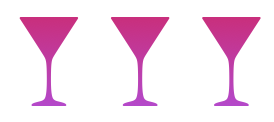 a pink and purple martini glass