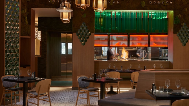 The restaurant conveys the unique, vibrant personality of the hotel. Image by Hyatt Centric Gran Via Madrid.