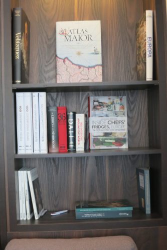a bookcase with books on it