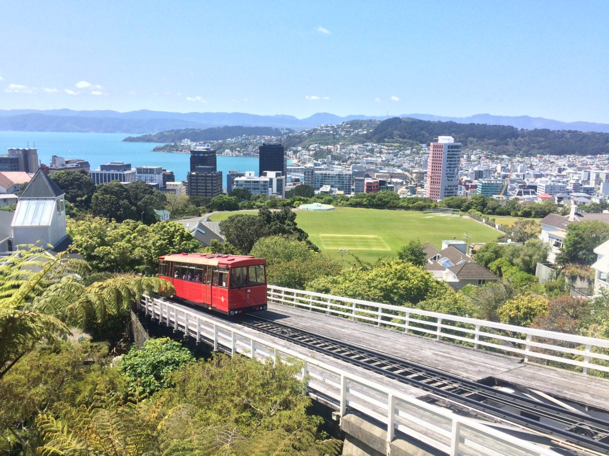 The Wellington, New Zealand cable car runs between Lambton Quay and the botanic gardens. 