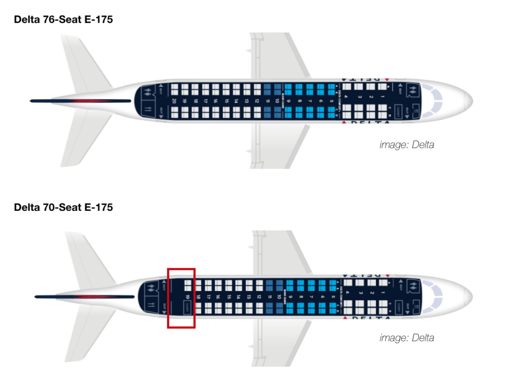 Delta E-175 Seat Map 