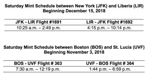 a schedule of flight time