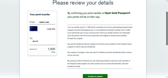 Transfer Chase Ultimate Rewards Points to Hyatt