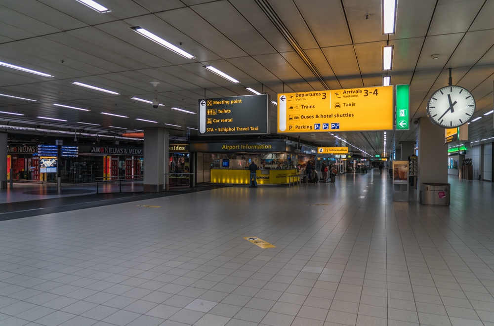Arriving at and navigating Amsterdam Airport Schiphol is easy thanks to the well-lit signage around the terminal.
