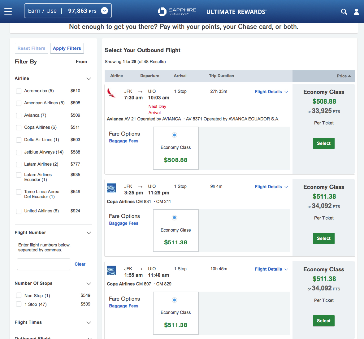 Comparing JetBlue TrueBlue with Chase Ultimate Rewards portal