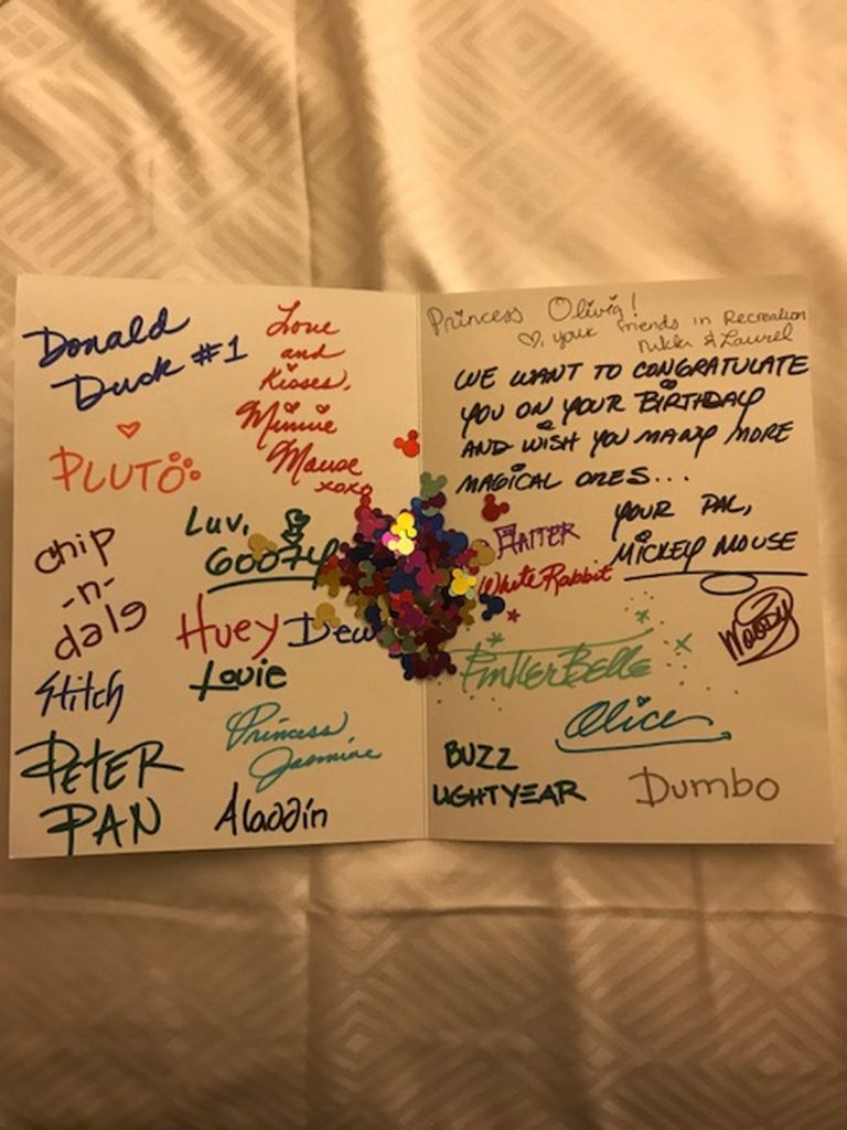 a card with writing on it