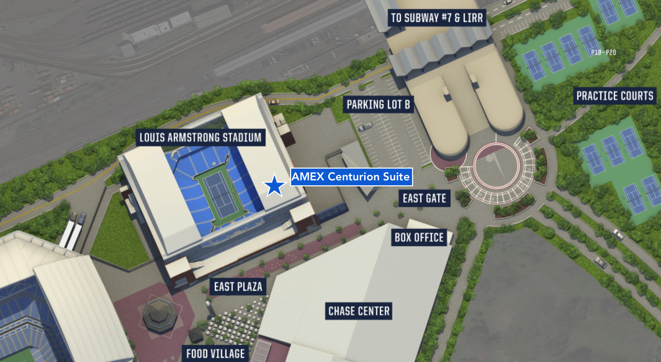 U.S. Open Entrance Map And Centurion Suite Location • Point ...