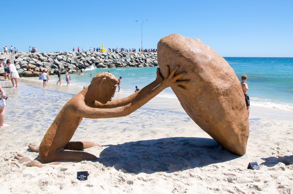 Cottesloe Beach hosts Sculptures by the Sea, a popular art attraction in Perth, Australia. EA Given / Shutterstock.com