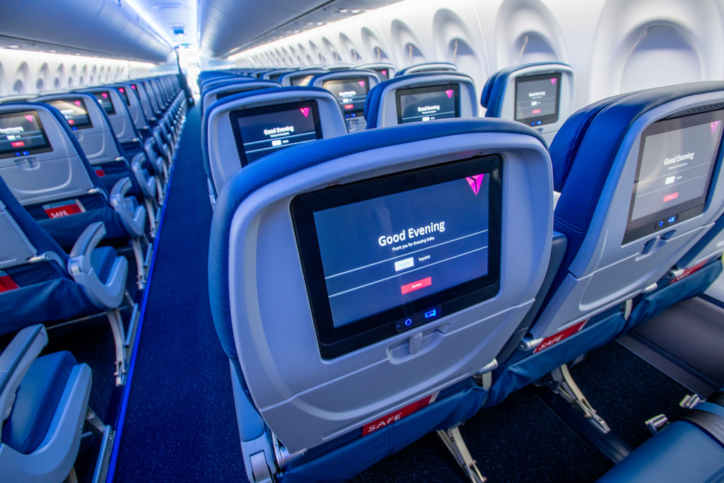 Delta A220 seatback screens.