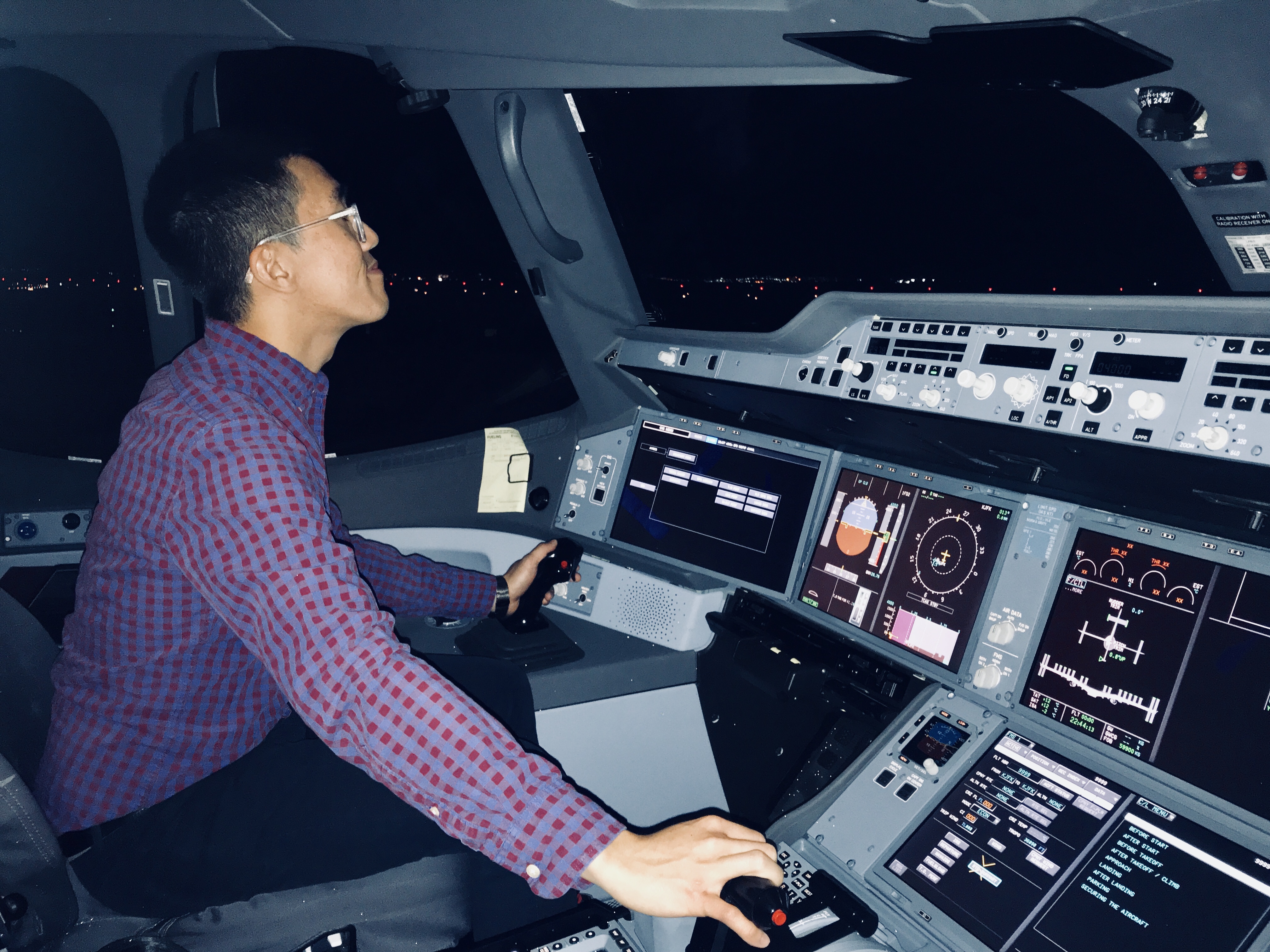 a man in a cockpit